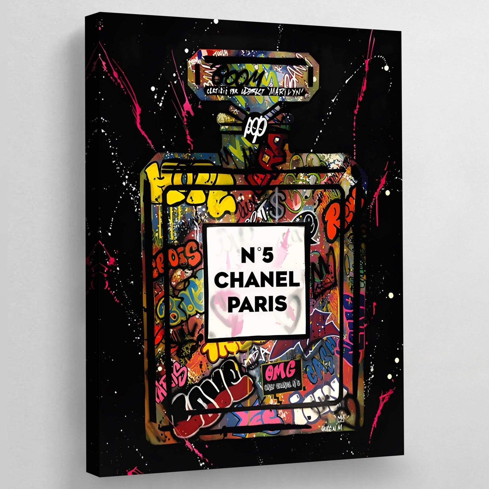 Dipinto con profumo di graffiti Chanel
