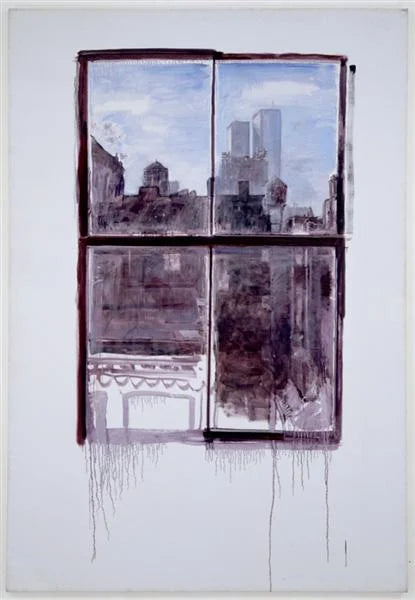 Untitled (cityscape with twin towers)