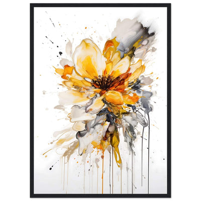 Tableau abstrait fleur doré