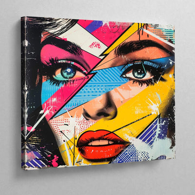 Tableau collage femme pop art