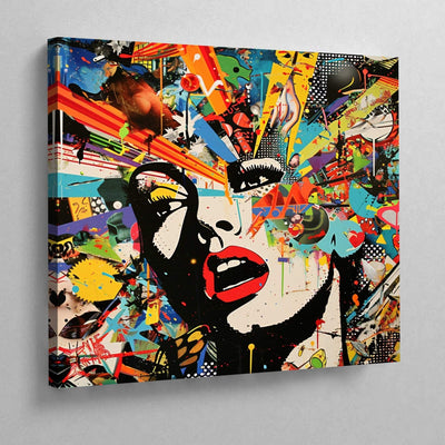 Tableau femme collage pop art