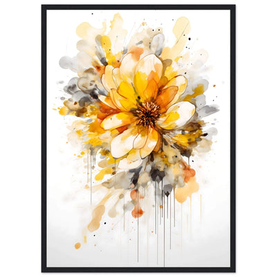 Tableau fleur jaune abstrait