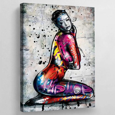 Tableau graffitis corps de femme