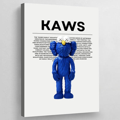 Tableau kaws figurine bleu