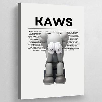 Tableau kaws figurine gris