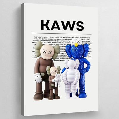 Tableau kaws figurines bleu