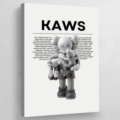 Tableau kaws figurines gris