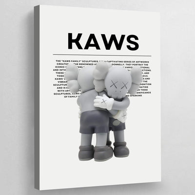 Tableau kaws gris figurines