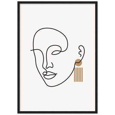 Tableau minimaliste visage femme