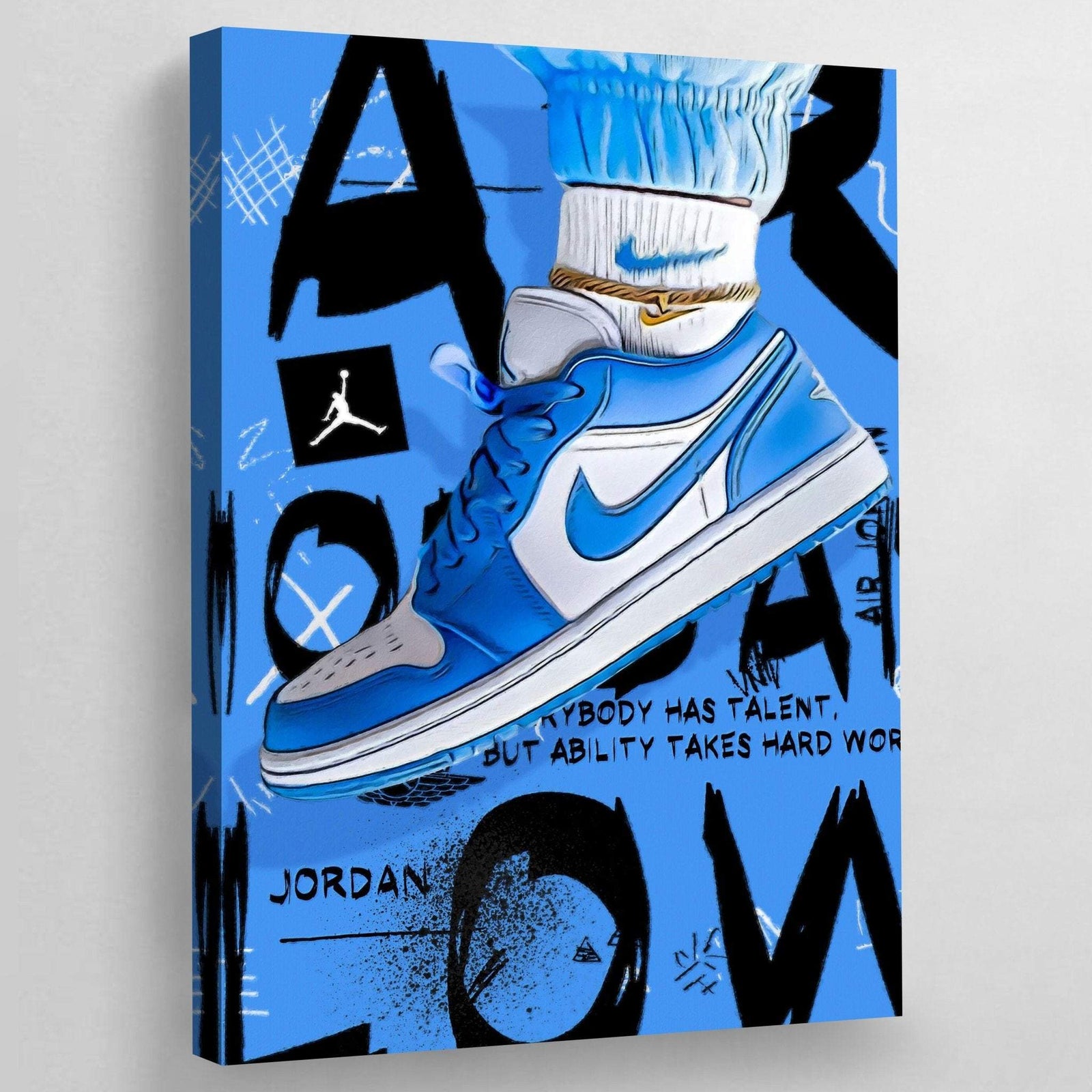 Tableau nike air jordan bleu