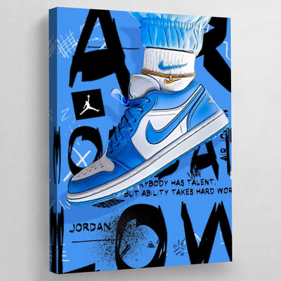 Tableau nike air jordan bleu