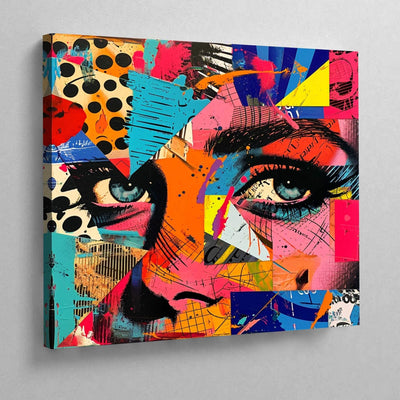 Tableau pop art collage femme