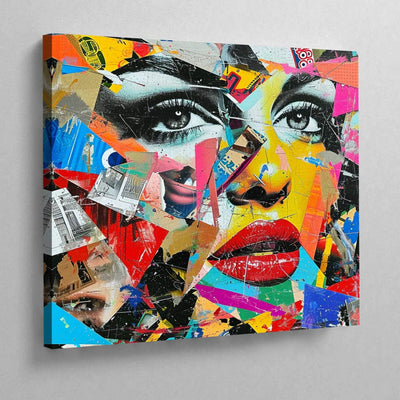 Tableau pop art femme collage