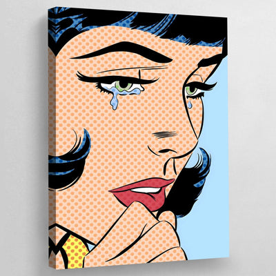 Tableau pop art femme qui pleure