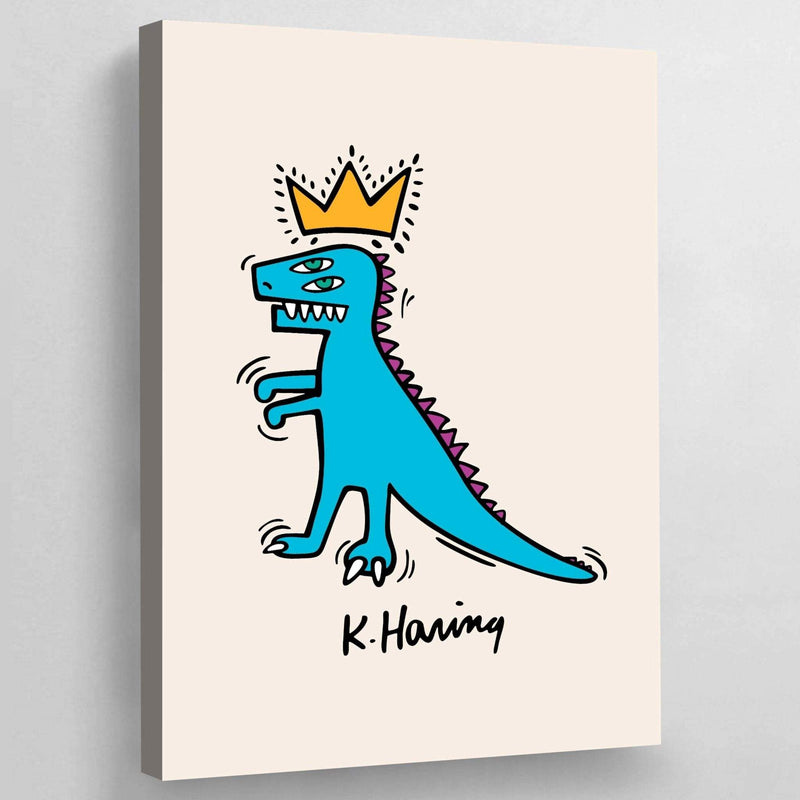 Tableau pop art keith haring dinosaure