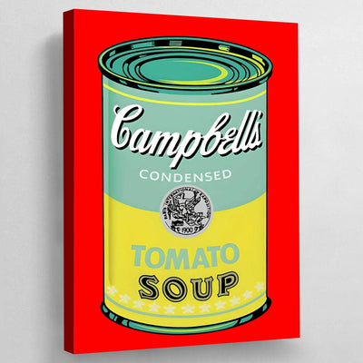 Tableau pop art soupe campbell vert