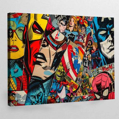 Tableau pop art super-héros