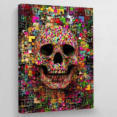 Tableau pop art tête de mort